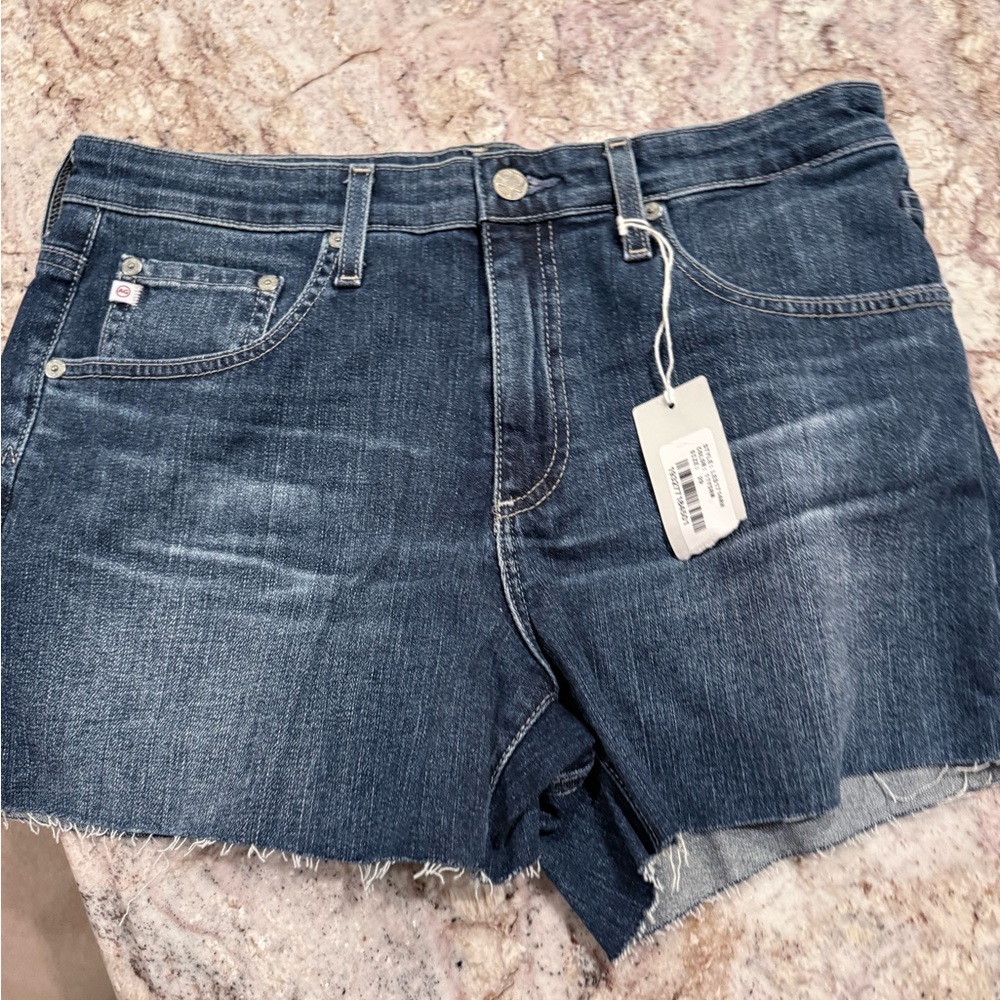AG Adriano Goldschmied Dark Blue Denim Jean Shorts